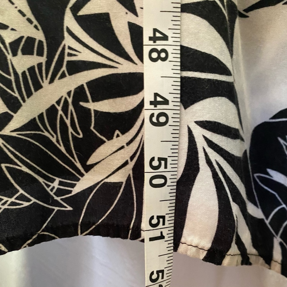 Vintage J.B.S. Strapless Wide Leg Tropical Leaves Print Black/White Jumpsuit 3X - Picture 10 of 12